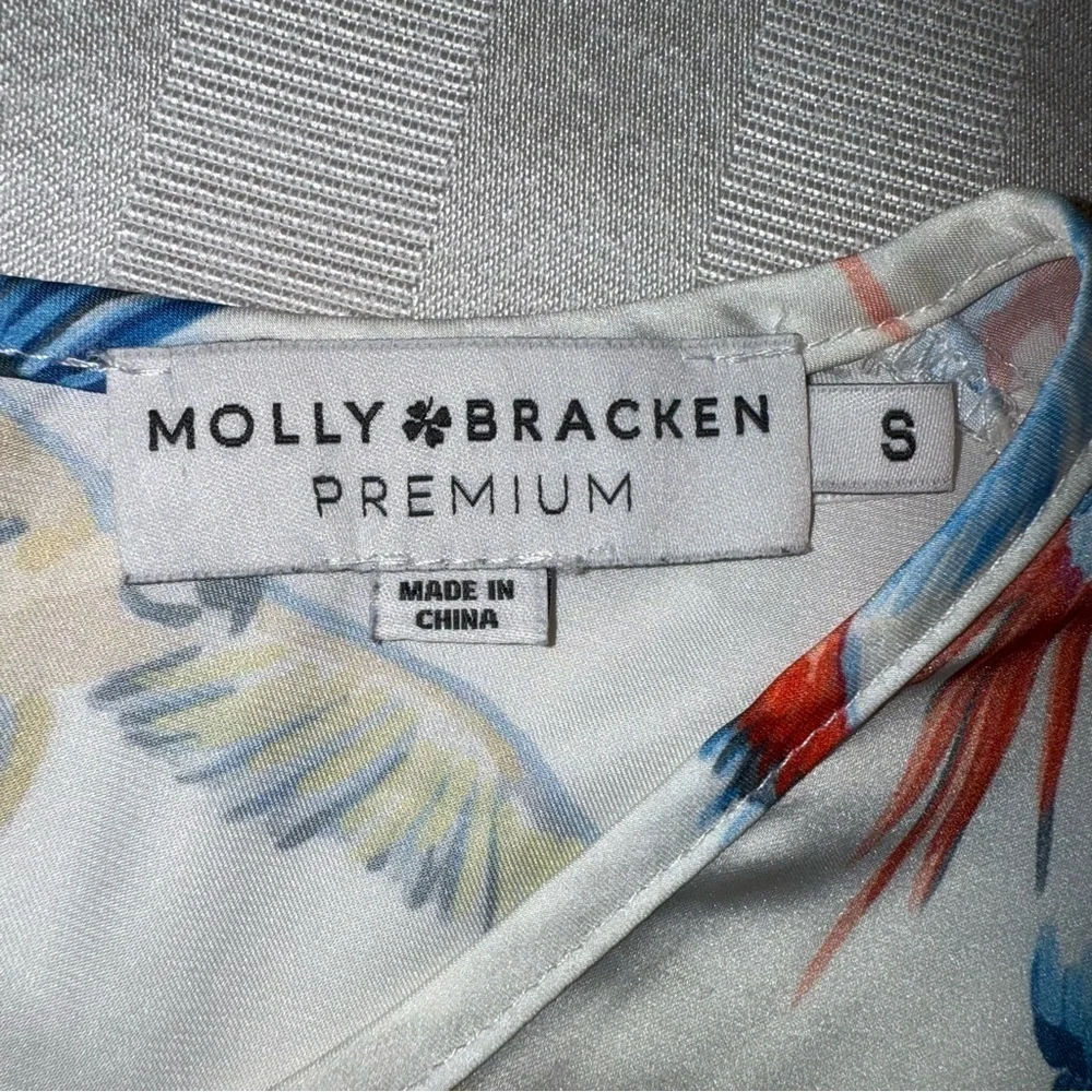 Molly Bracken Premium Bird Print Sleeveless Swing Top Tank Sz S - Picture 7 of 12